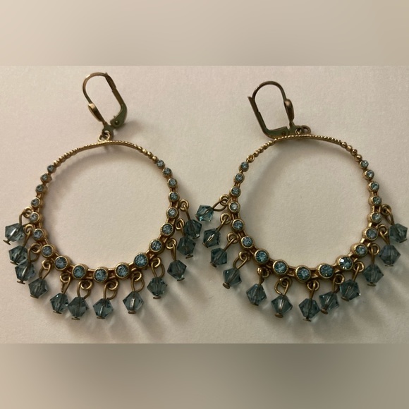 CATHERINE POPESCO La Vie Parisienne Gold Hoop Beaded Crystal Earrings - Picture 6 of 9